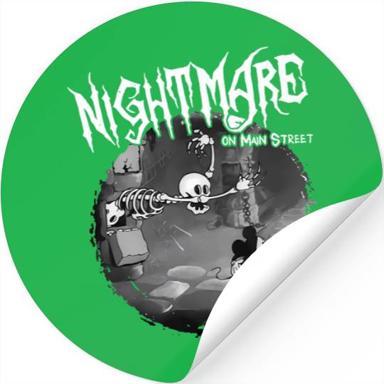 Vintage Disney Halloween Nightmare on Main Street Stickers, The Haunted Mansion Stickers, Mickey and Skeleton Disneyland Halloween Stickers