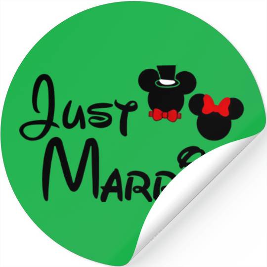 Just Married Stickers, Disney Stickers, Couple Stickers, Disneyland Wedding Gift Stickers