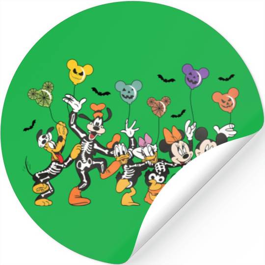Halloween Mickey And Friends Balloons Stickers, Disney Halloween 2023 Stickers