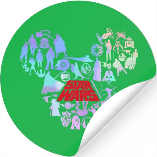 Mickey Head Star Wars Stickers, Matching Disney Stickers