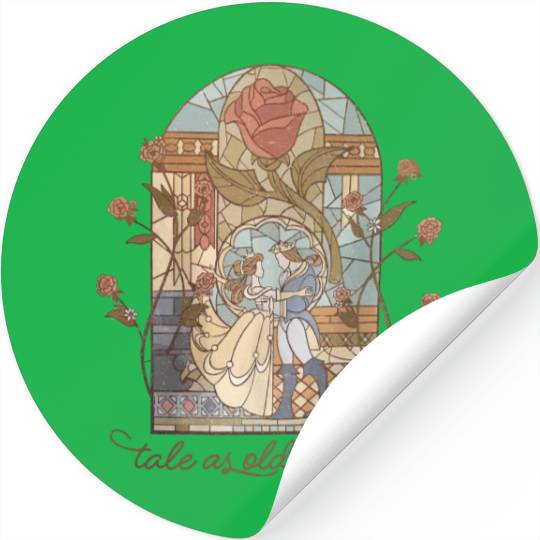 Vintage Tale as Old as Time  Stickers, Retro Beauty and The Beast Unisex Stickers, Disney Princess Belle Stickers