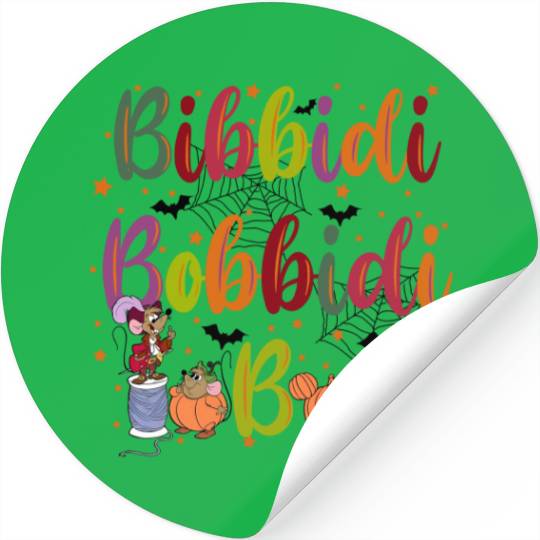 Bibbidi Bobbidi Boo Halloween Stickers, Jaq And Gus Halloween Stickers, Disney Cinderrella