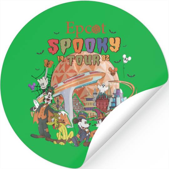 Vintage Epcot Spooky Tour 1928 Unisex Stickers, Disney Epcot Halloween Stickers