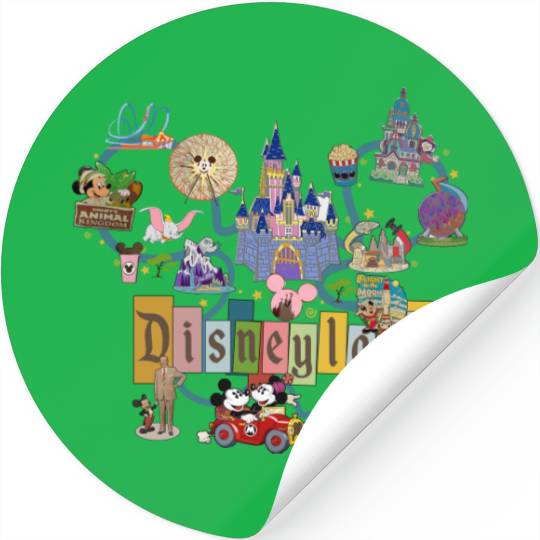 Vintage Disneyland Stickers, The Most Happiest Place On Earth Stickers, Mickey And Friends Stickers