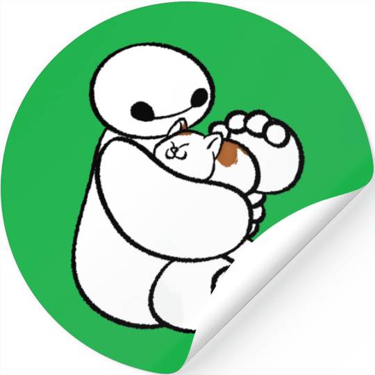 Lovely Baymax With Cat Stickers, Baymax With Cat Disney Stickers, Baymax Stickers, Big Hero 6 Stickers, Disney Gift