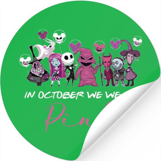 Disney Halloween Stickers, In October We wear Pink, Oogie Boogie 2022