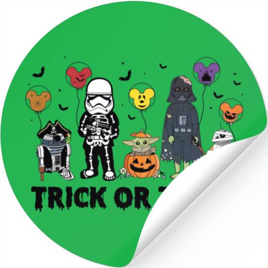 Trick Or Treat Star Wars Stickers, Disney Halloween Stickers,