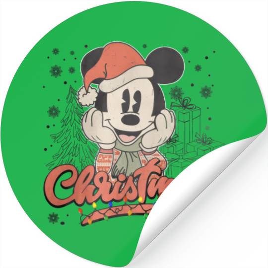 Vintage Mickey Christmas Stickers, Retro Disney Christmas Stickers