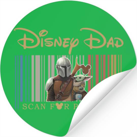 Disney Dadalorian Dad Scan For Payment, Funny Disney Dad Stickers