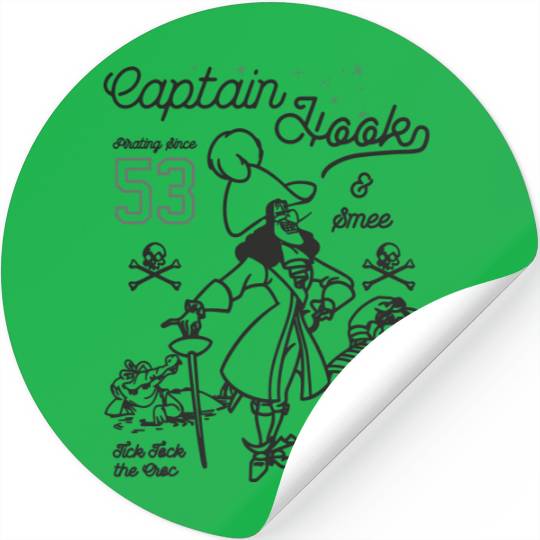 Disney Peter Pan Captain Hook And Mr. Smee Outline Sketch Stickers