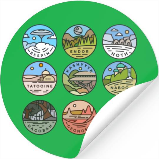 Disney Star Wars Stickers, Star Wars Planets Simple Stickers