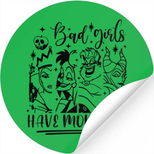 Bad Girls Have More Fun - Disney Villian Graphic Stickers, Ursula Maleficent Evil Queen, Disney Stickers, Halloween Tees, Disney Tees.