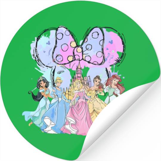 Disney Princess Stickers, Disney Watercolor Castle Stickers