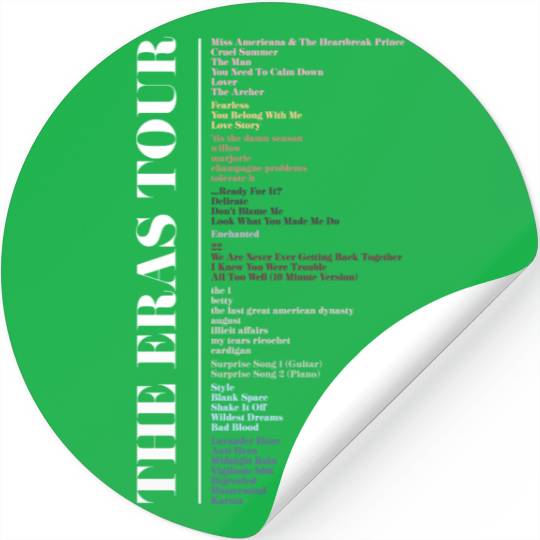ERAS TOUR Setlist Stickers