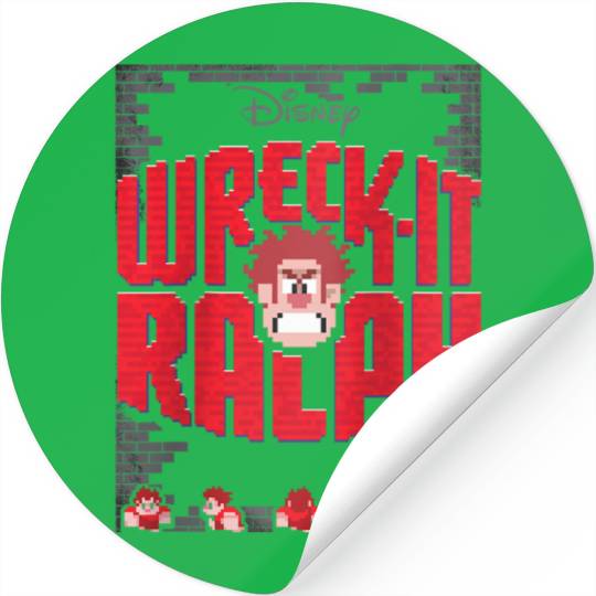 disneys Wreck it Ralph Wrecked Brick Wall Video Game Sprites Raglan Stickers