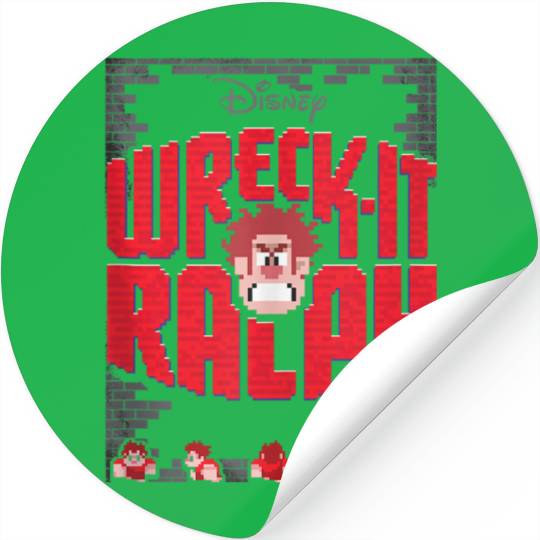 disneys Wreck it Ralph Wrecked Brick Wall Video Game Sprites Stickers