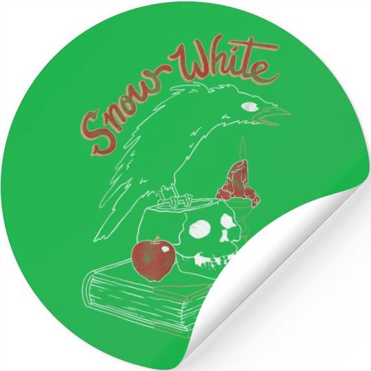 Disneys Snow White Queens Crow On Skull Graphic Stickers