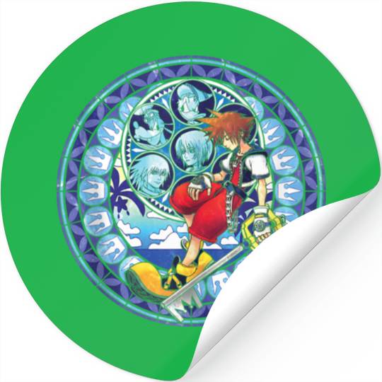 Disneys Kingdom Hearts Sora Stained Glass Stickers