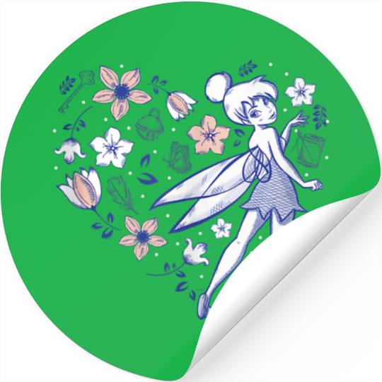 Disneys Tinker Bell Storybook Heart Blue Stickers