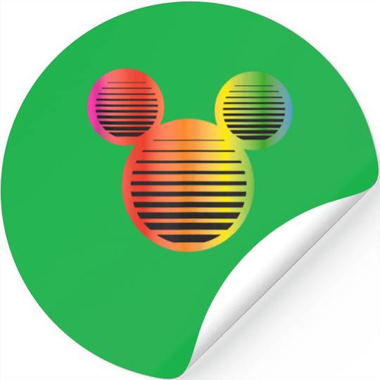 Disney Mickey Mouse Icon Gradient Rainbow Stickers