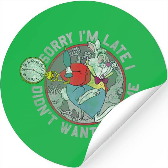 Disneyss Alice In Wonderland White Rabbit Sorry I Am Late Stickers