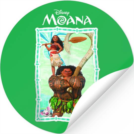 Disneyss Moana Main Characters Group Shot Frame Chest Poster Stickers