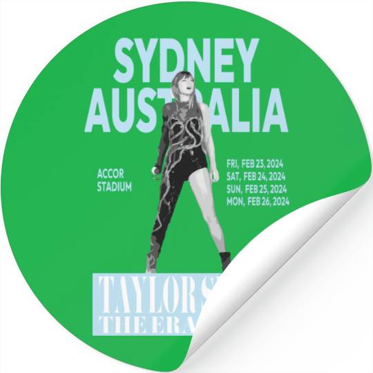 Swift Eras Tour - Sydney, Australia - Light Blue Active Stickers