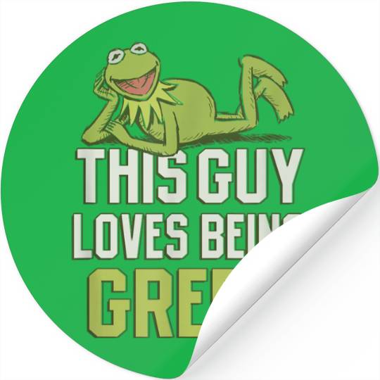 Disneyss The Muppets This Guy Loves Being Green Retro Kermit Stickers