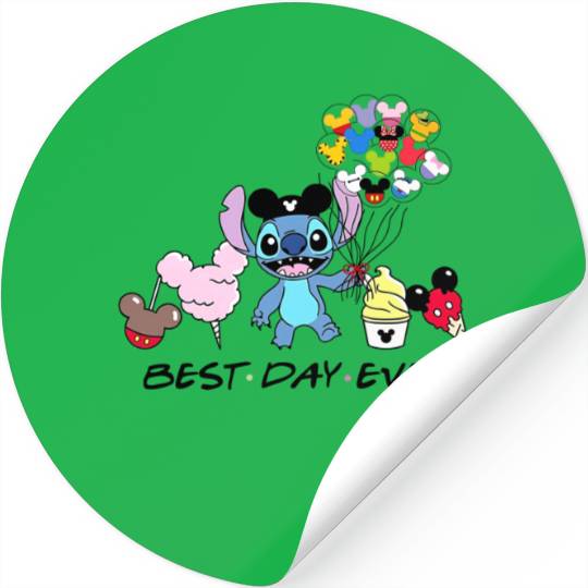 Disney Stitch Best Day Ever, Disney Snacks Stickers
