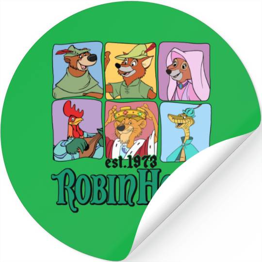 Retro Disney Robin Hood Characters Est. 1973 Stickers