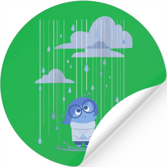Disneyss Pixars Inside Out Sadness Rain Cloud Feeling Blue Logo Stickers