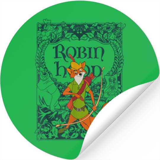Disney Robin Hood Retro  Distressed T-Shirt Stickers