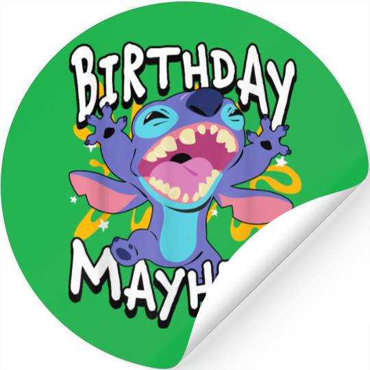 Disney Lilo Stitch Birthday Mayhem Stitch Logo Stickers
