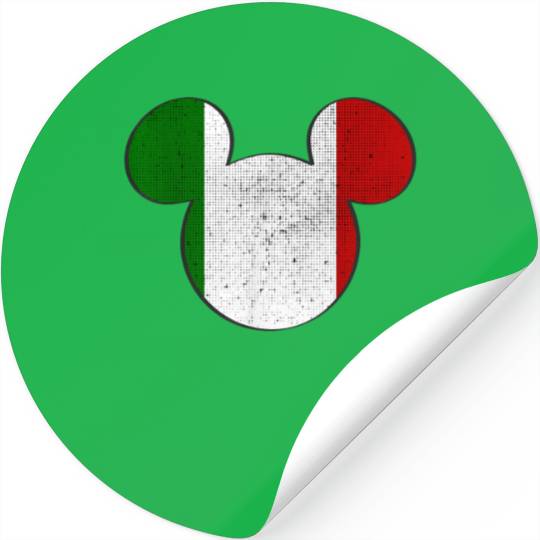 Disney Mickey Mouse Logo Italy Flag Fill Stickers