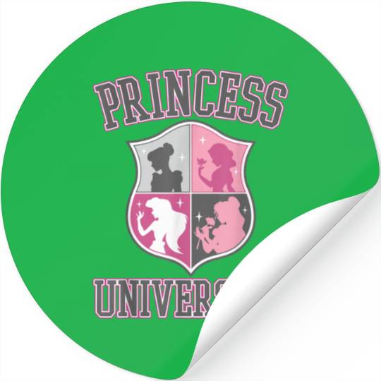 Disney Princess University College Text Logo Gra Stickers