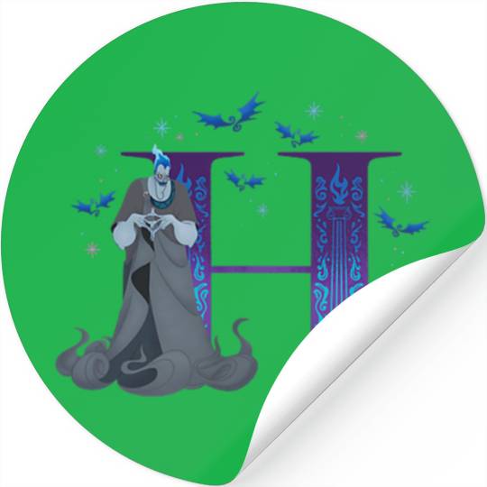 Disneyss Villains Alphabet Monogram Letter H For Hades Stickers
