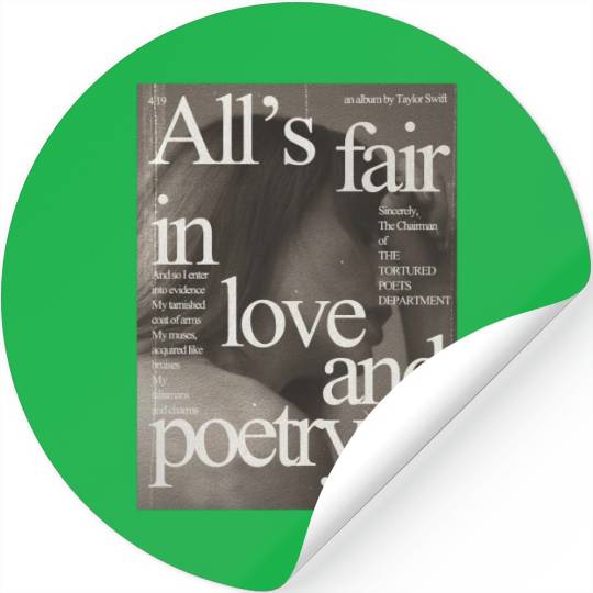 TTPD Love and Poetry Tayl0r Swift ) Stickers