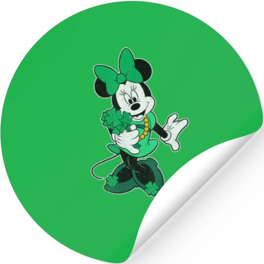 Disney Retro Shamrock Minnie Mouse St. Patrick's Day T-Shirt Stickers
