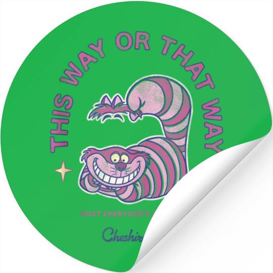 Disneyss Alice In Wonderland Cheshire Cat's Way Big Chest Logo Stickers