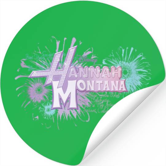 Disneyss Hannah Montana Iconic Floral Big Chest Text Logo Stickers
