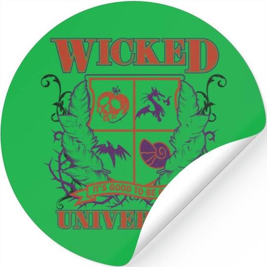 Disney Villains Wicked University Good To Be Bad Retro Logo Stickers