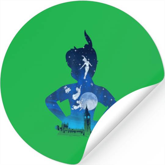 Disney Peter Pan Midnight London Flight Silhouet Stickers