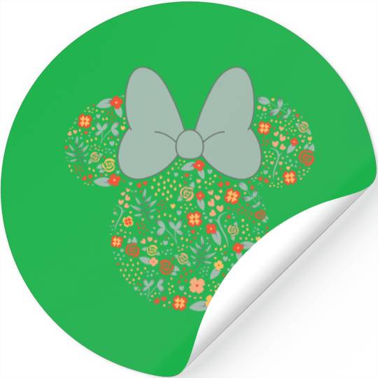 Disney Minnie Mouse Spring Head Icon with Bow Springtime Stickers