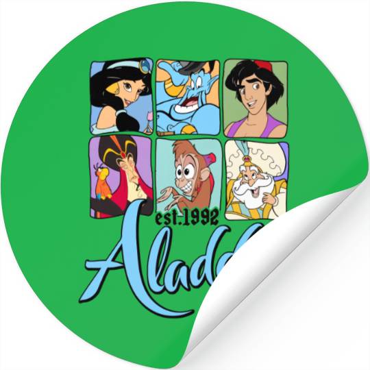 Disney Aladdin Characters Group Shot 1992 Stickers