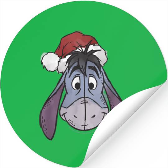 Disney Winnie The Pooh Christmas Eeyore Santa Ha Stickers