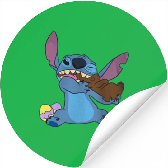 Disney Stitch Eats Chocolate Bunny Easter Stickers