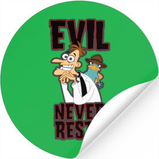 Disney Phineas And Ferb Evil Never Rests Agent P VS Dr. D Stickers