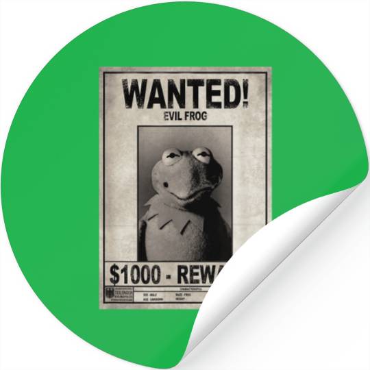 Disney The Muppets Wanted Evil Frog Reward  Post Stickers