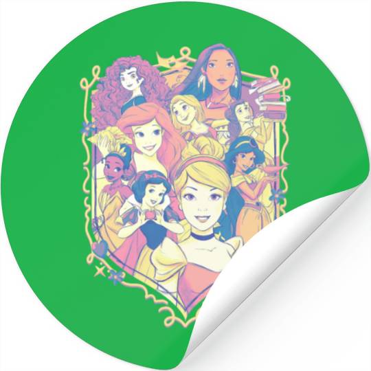 Disney Princess Pastel Group Shield Logo Stickers