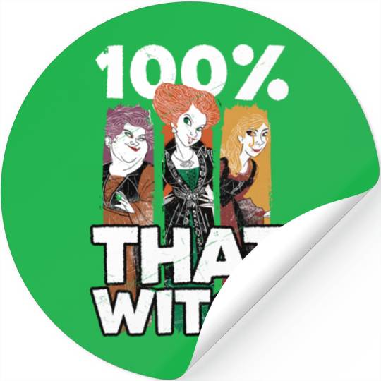 Disney Hocus Pocus Sanderson Sisters 100% That Witch Stickers